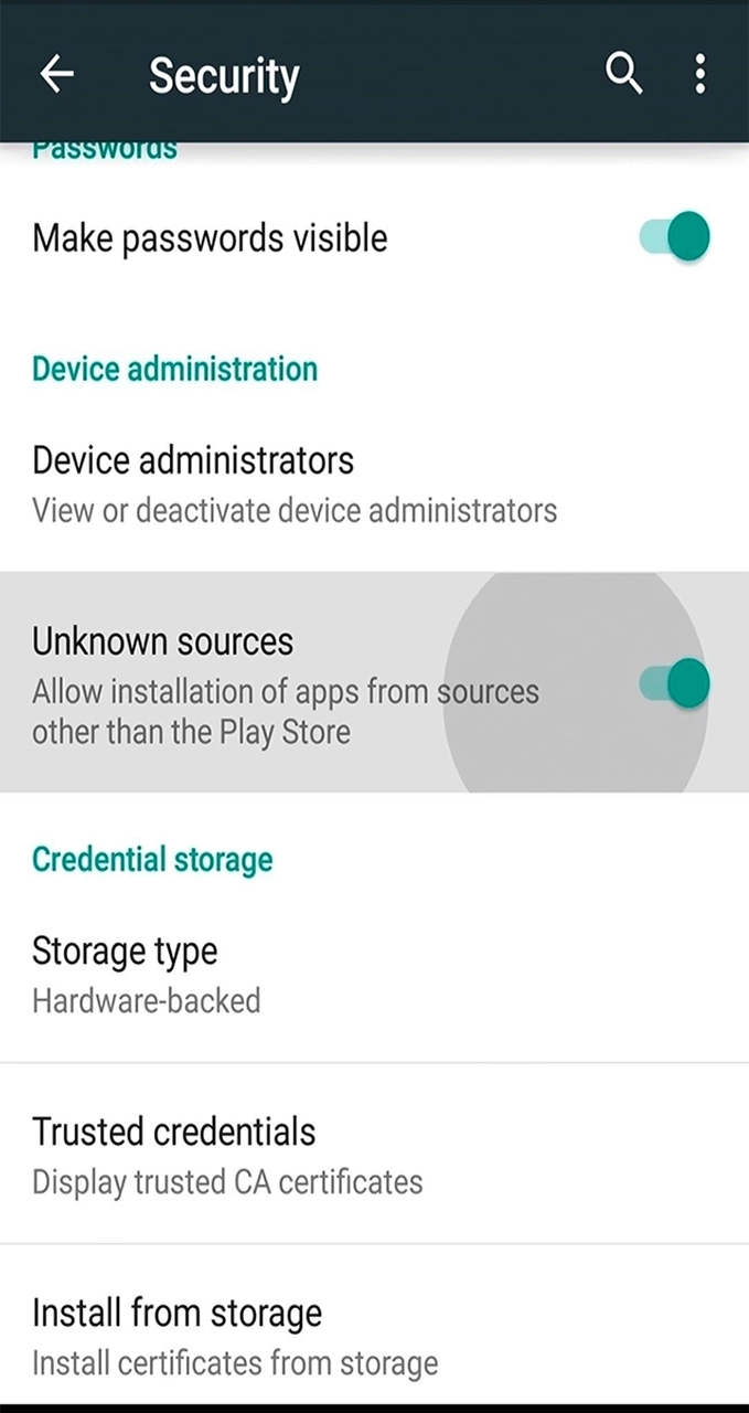 Allow installation from unknown sources to install the Megapari application.