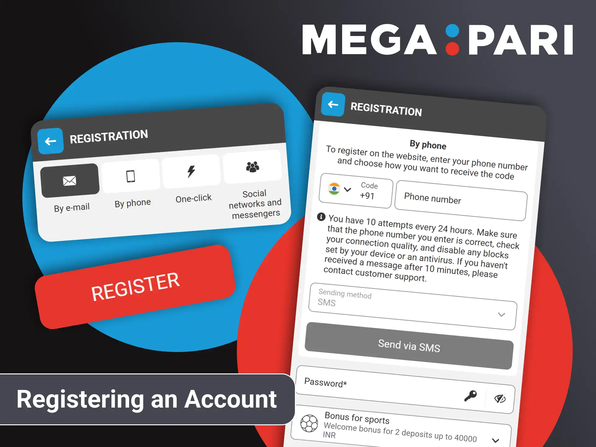 You can register an account through the Megapari application.