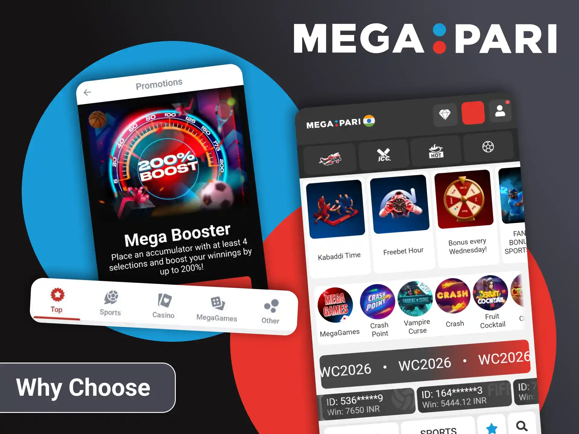 The Megapari app has a user-friendly and unique design.