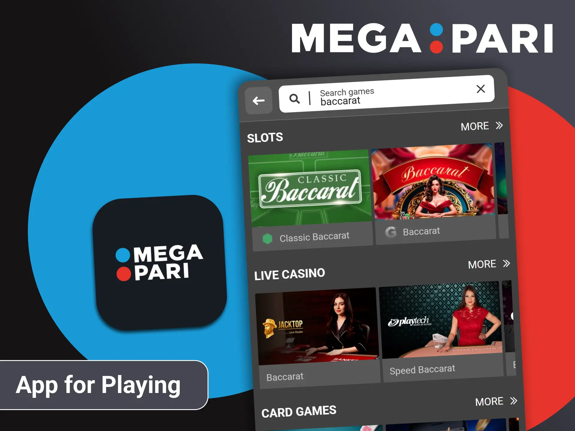 You can play baccarat at Megapari via your phone.