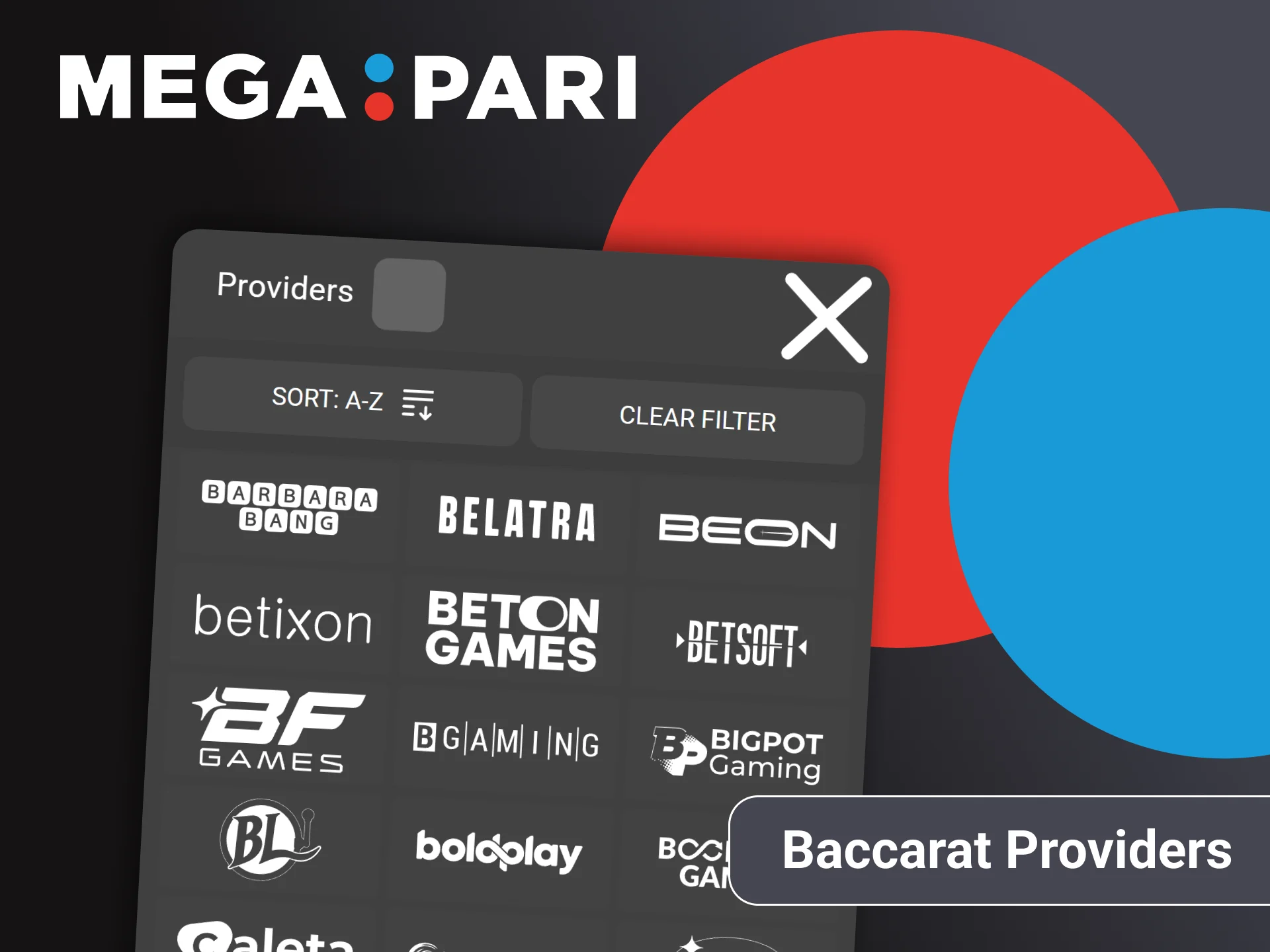 Choose your baccarat gaming provider at Megapari.