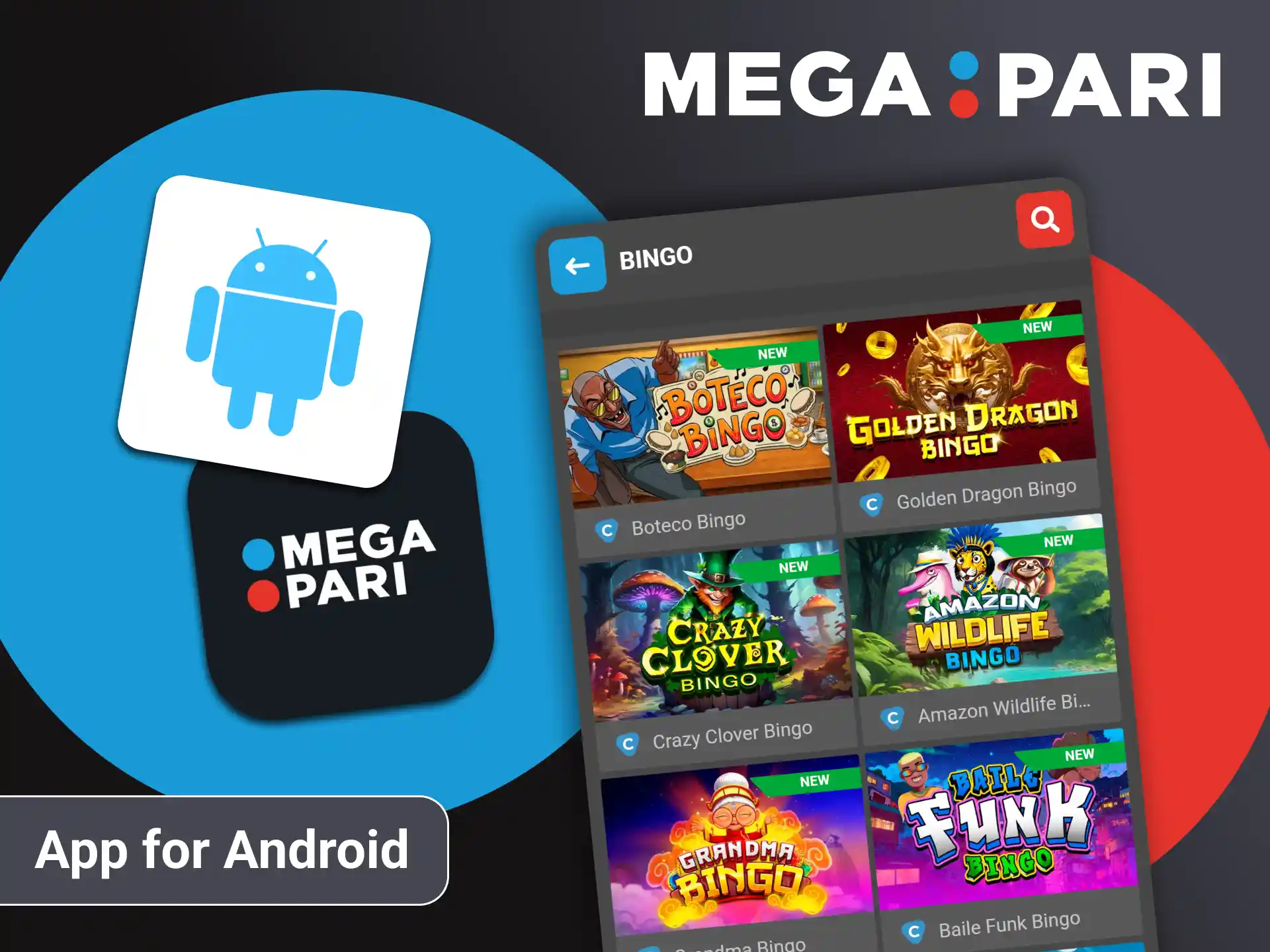 Play bingo with the Megapari Android app.