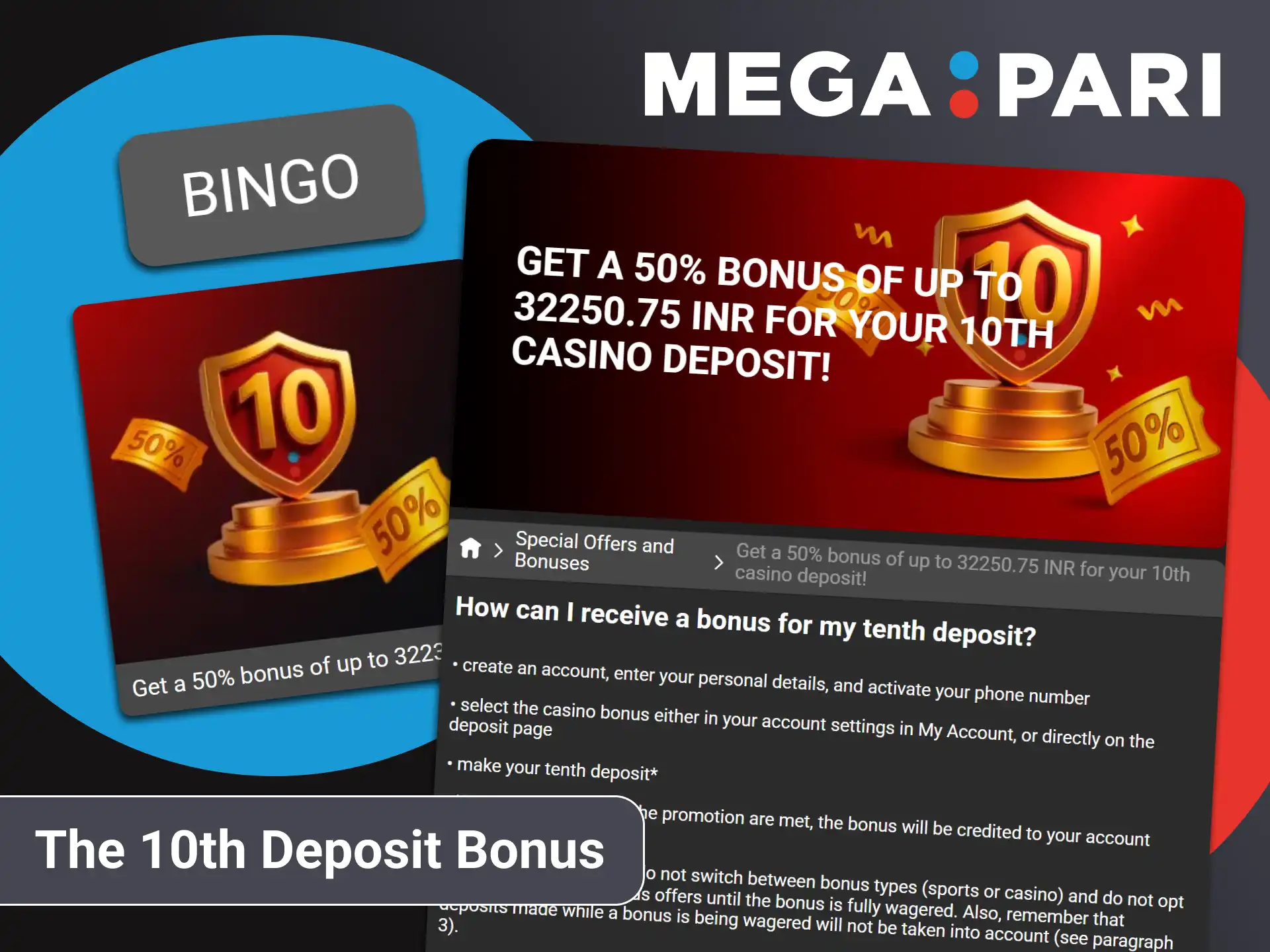 Get 50% bonus for playing bingo from Megapari.