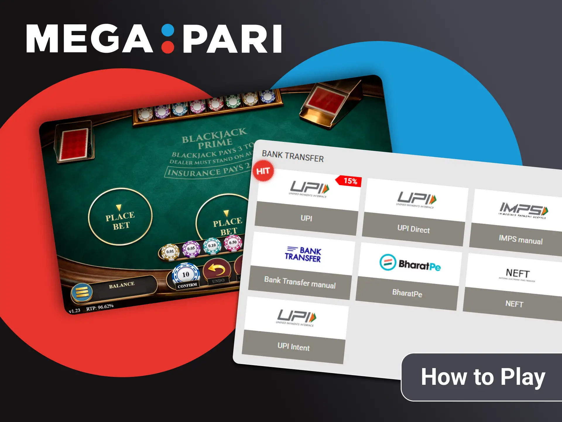 Visit the Megapari website to play blackjack.