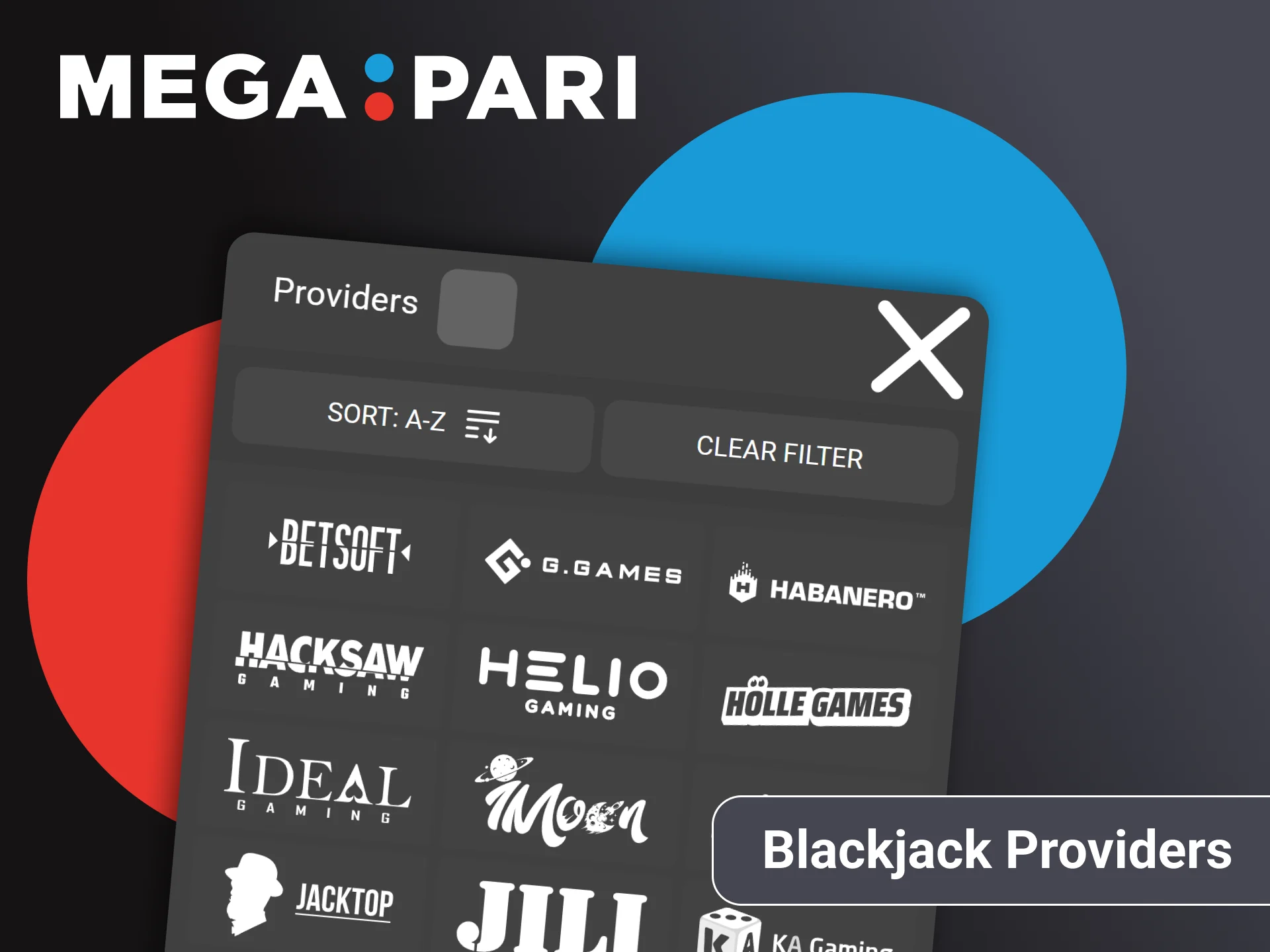 Find out which blackjack providers are available on Megapari.