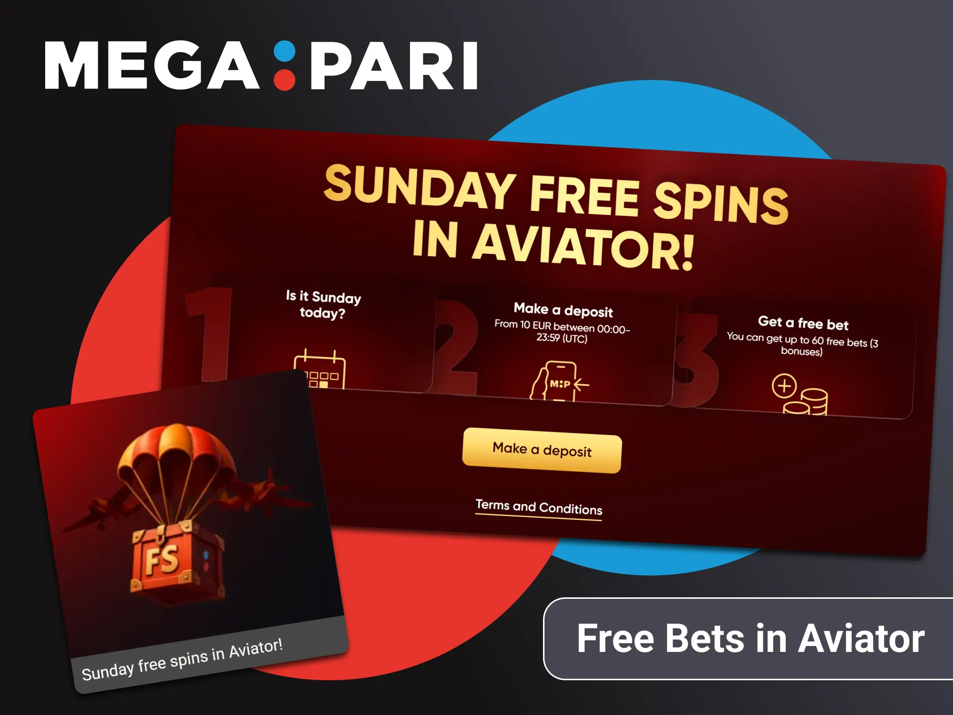 Get 60 free bets in Aviator as a Megapari bonus.