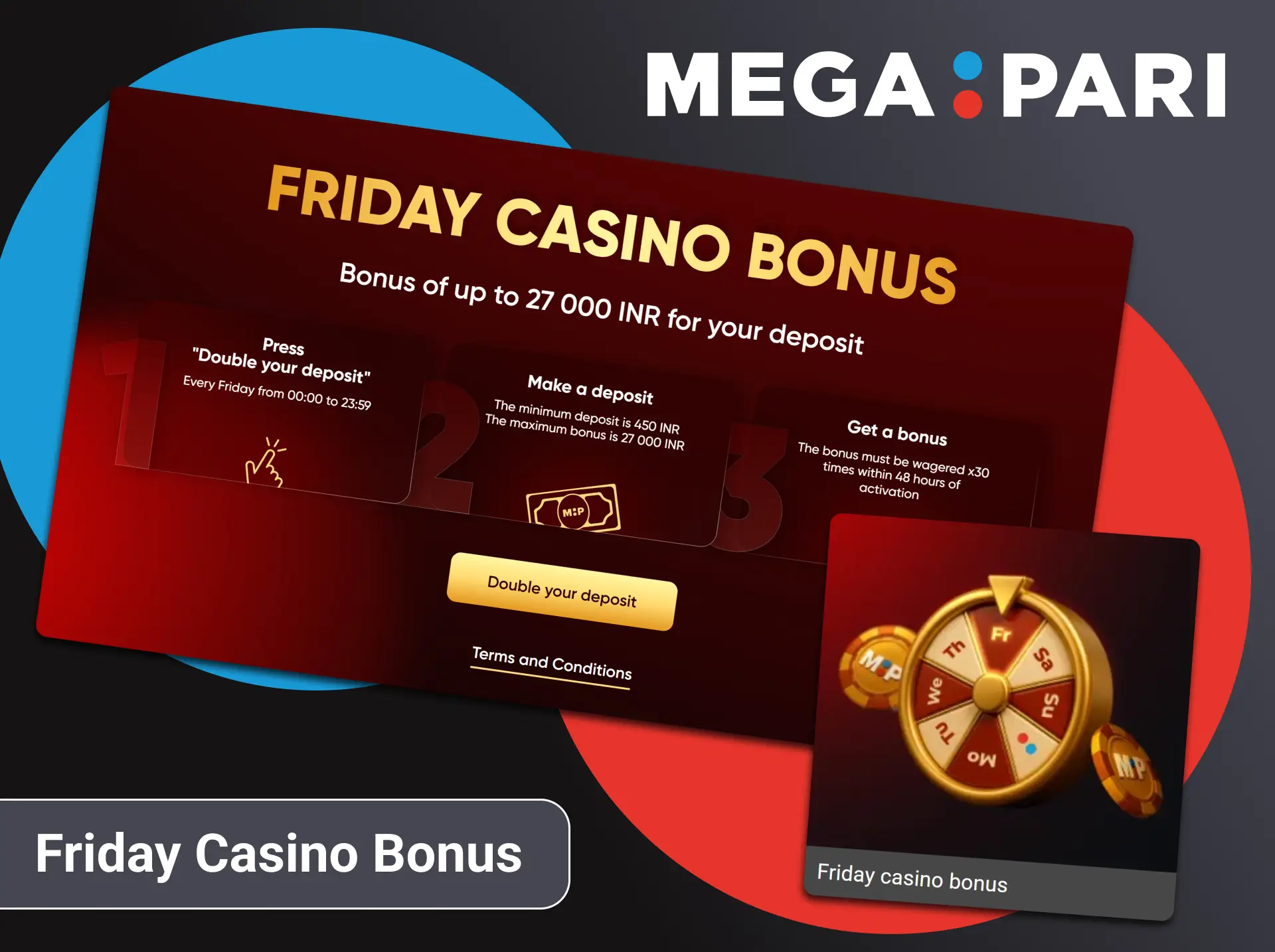 Get a Friday Casino Bonus only at Megapari.