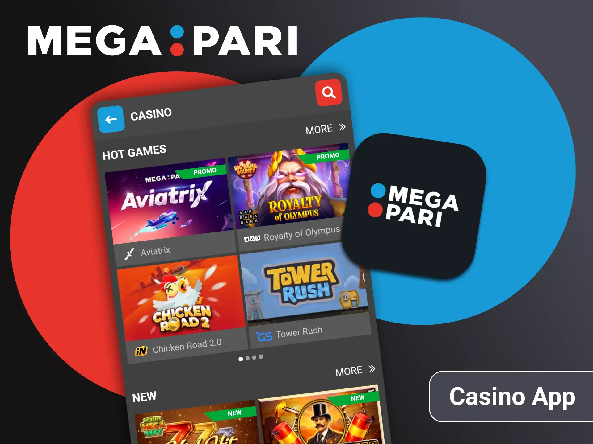 You can also play your favorite casino games on the Megapari app.