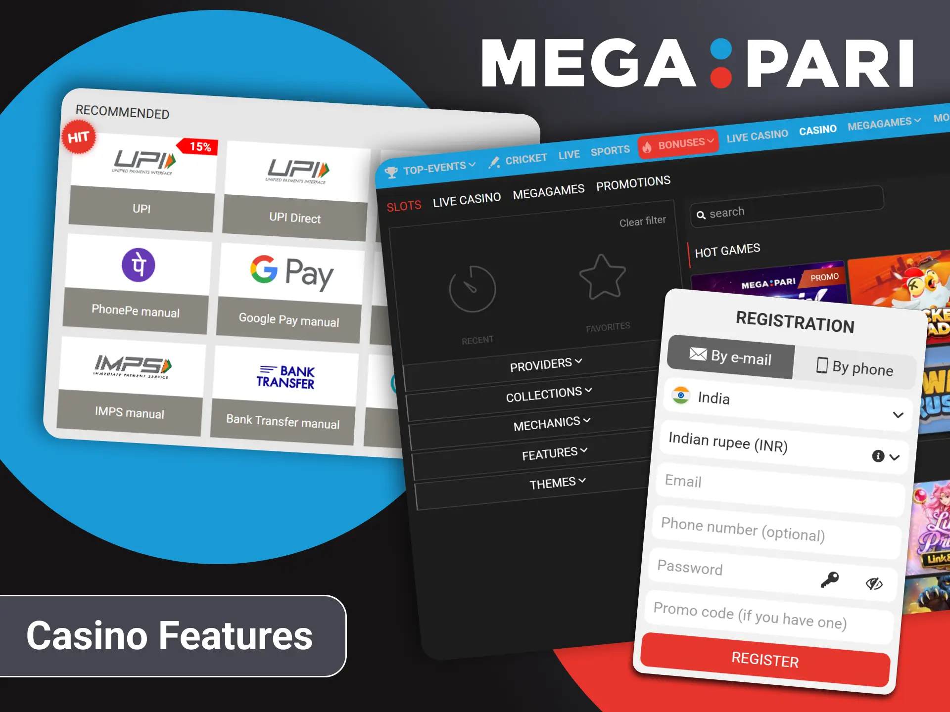 Check the list of the best sides and achievements of Megapari casino.