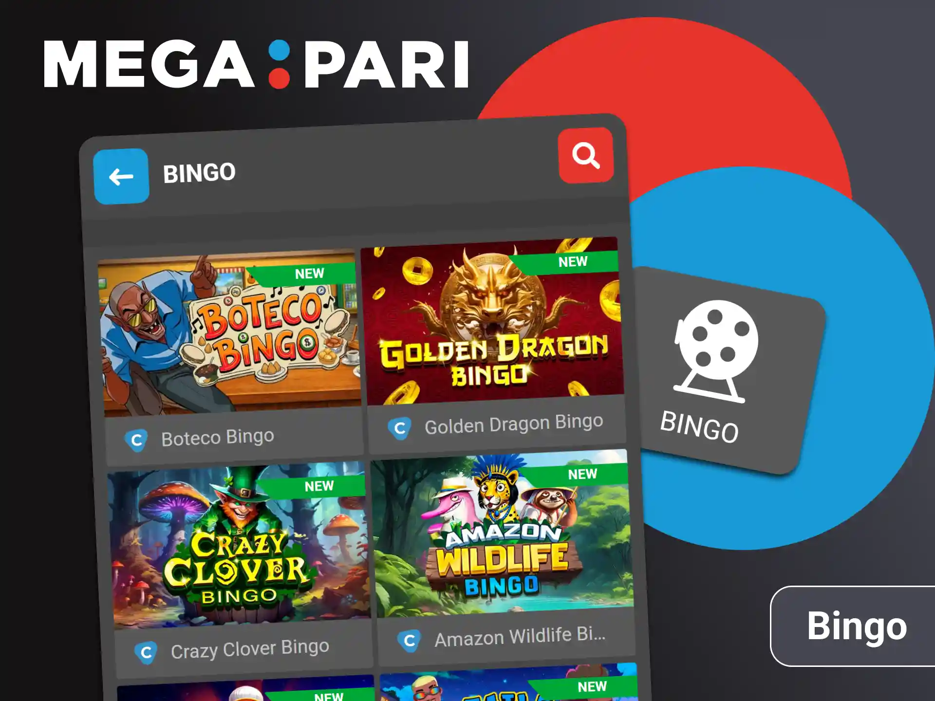 Play the most popular bingo games at Megapari casino and win a big prize.