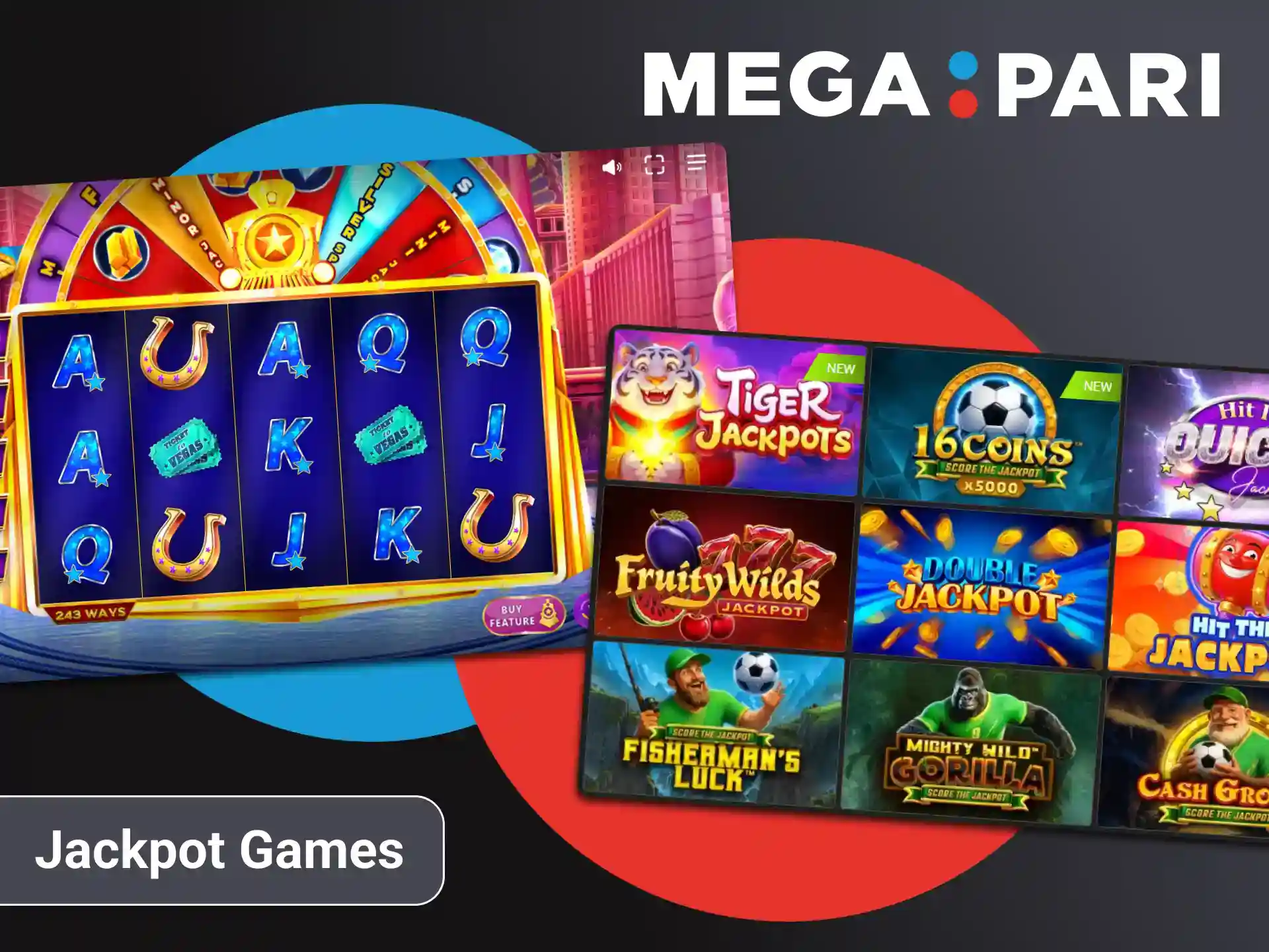 Megapari casino offers many jackpot games.