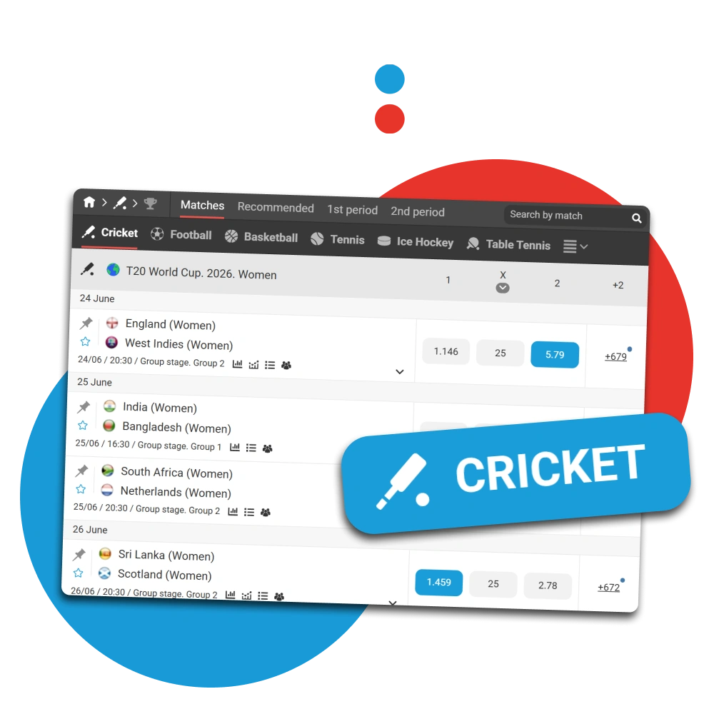 Learn how to place bets on cricket on the Megapari website or in the app.