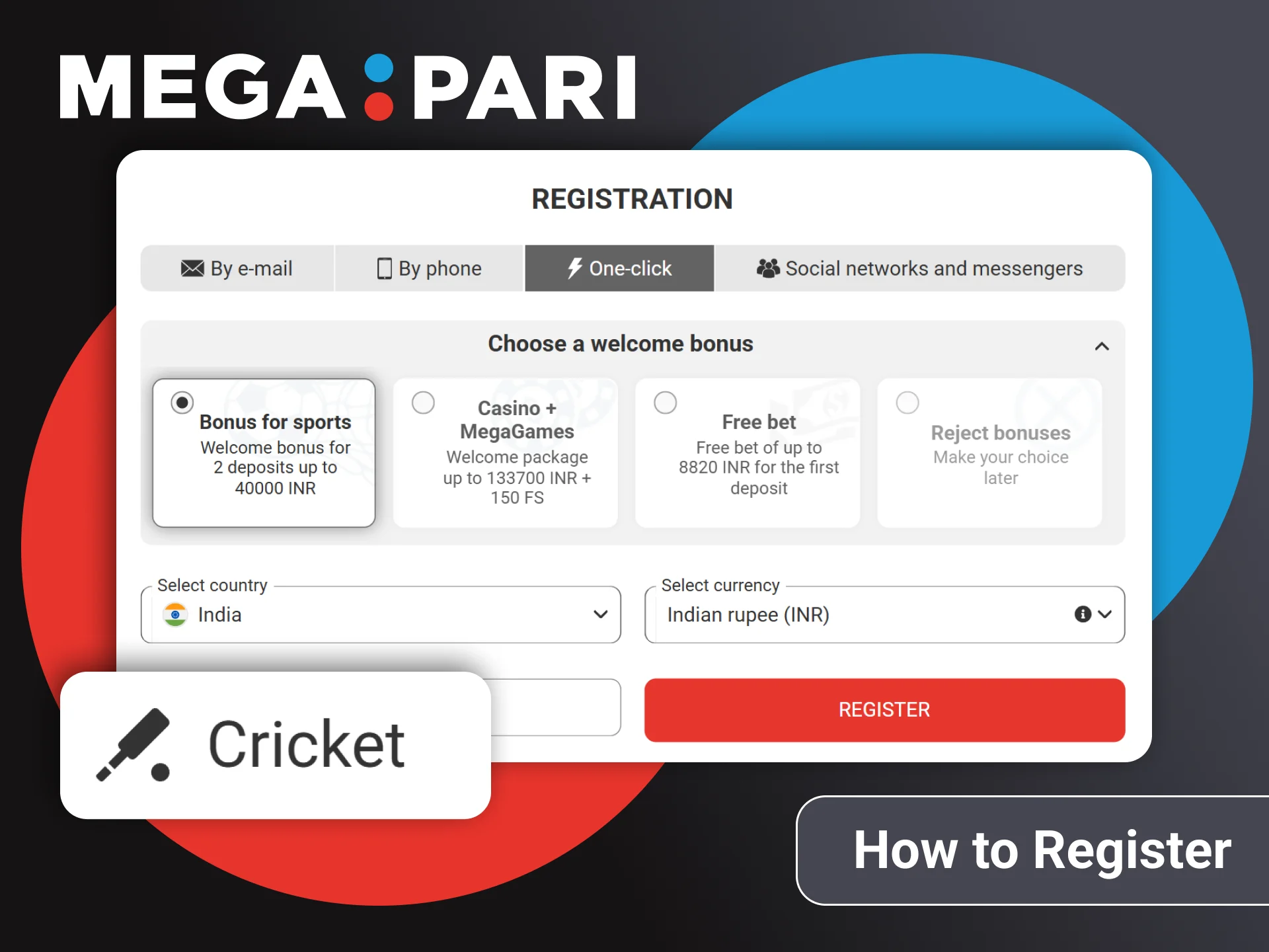 Go through the cricket betting registration process with Megapari.