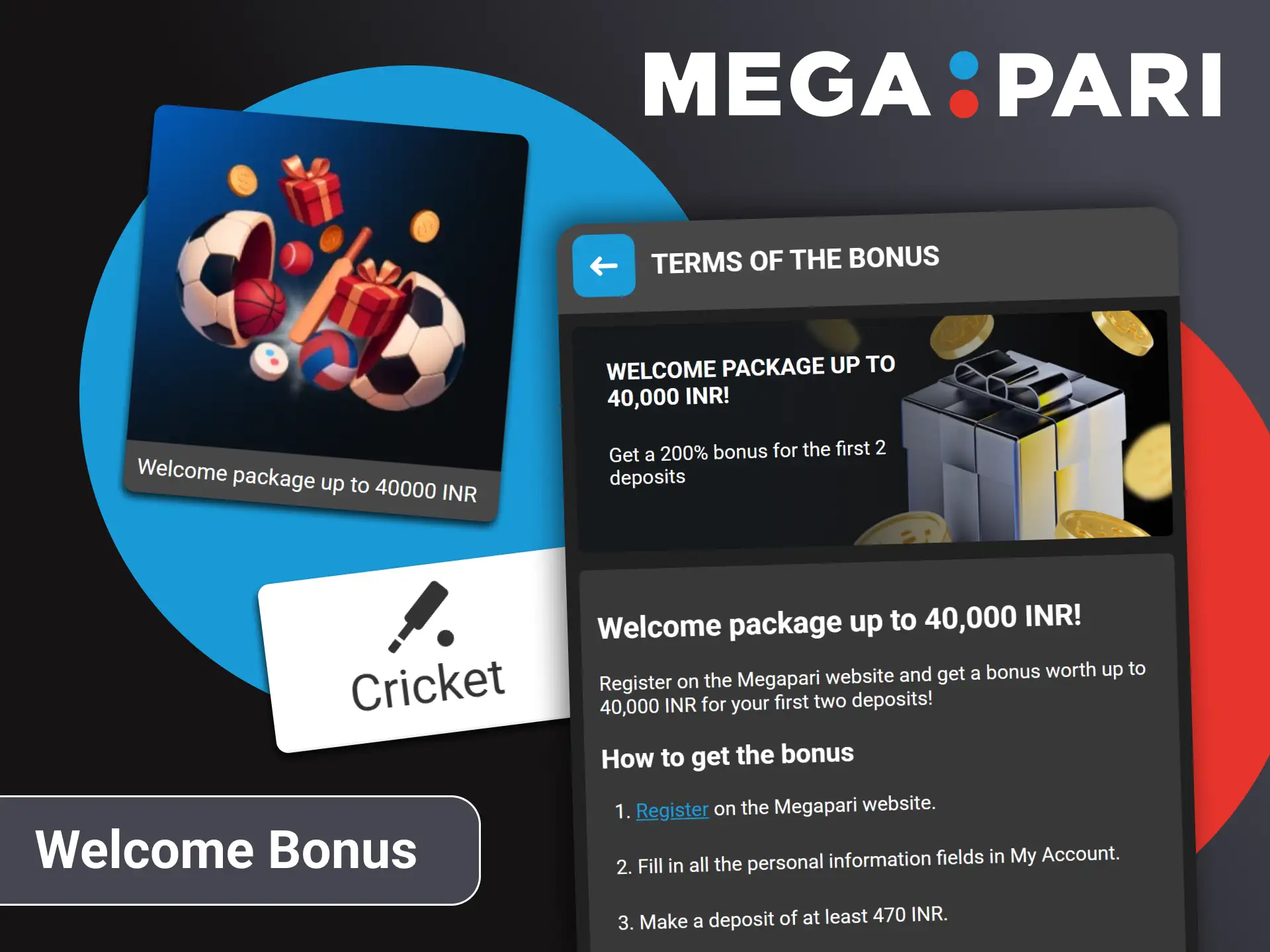 Get a bonus for betting on cricket from Megapari.