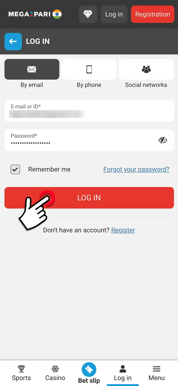 Open your Megapari account and manage payments with ease.
