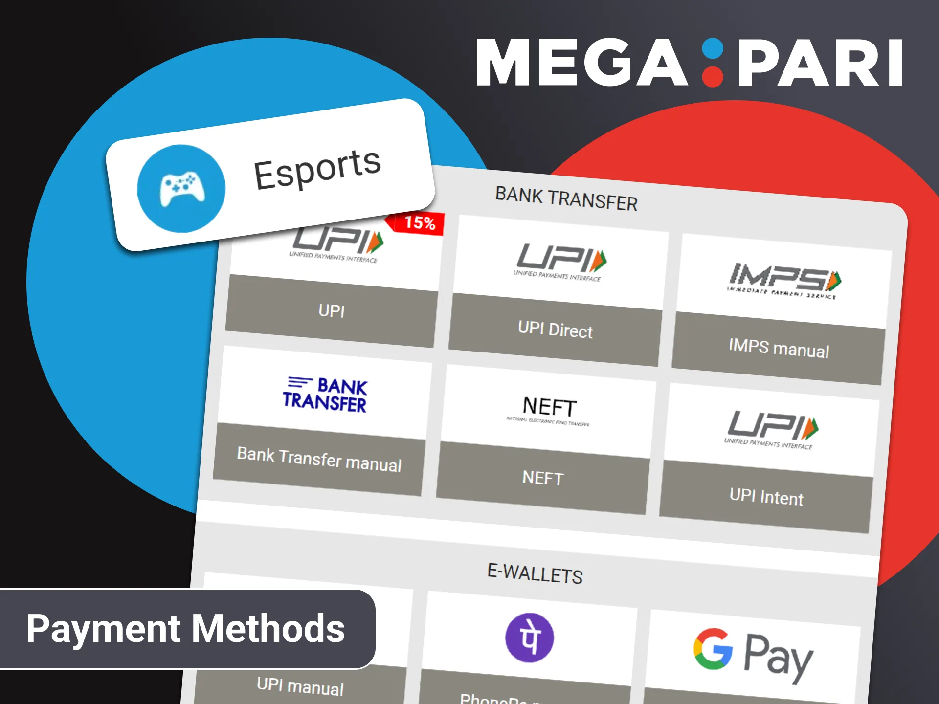 Choose a convenient way to deposit and withdraw money from Megapari.