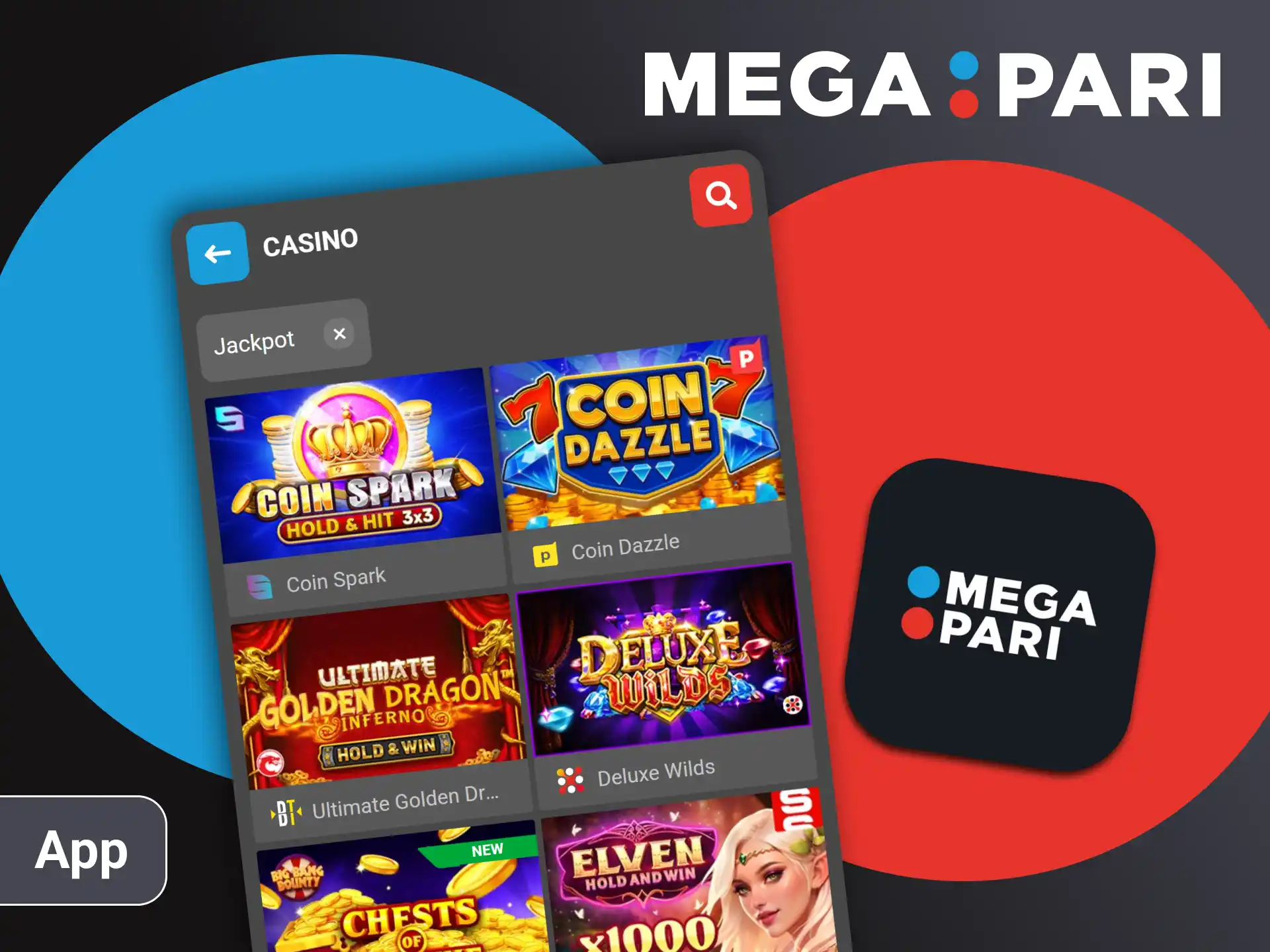Play the jackpot using the Megapari app on your phone.