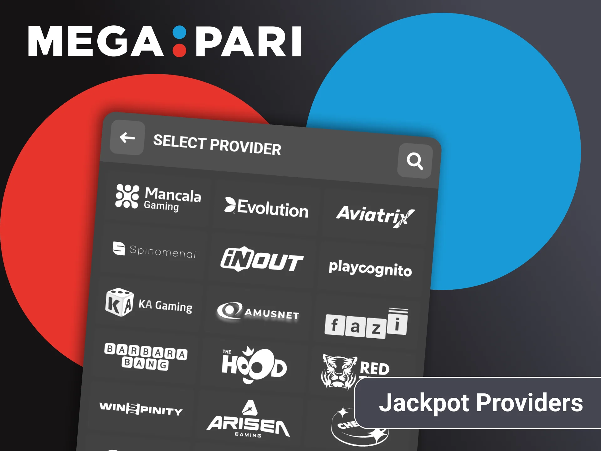 Explore Megapari's jackpot game providers.
