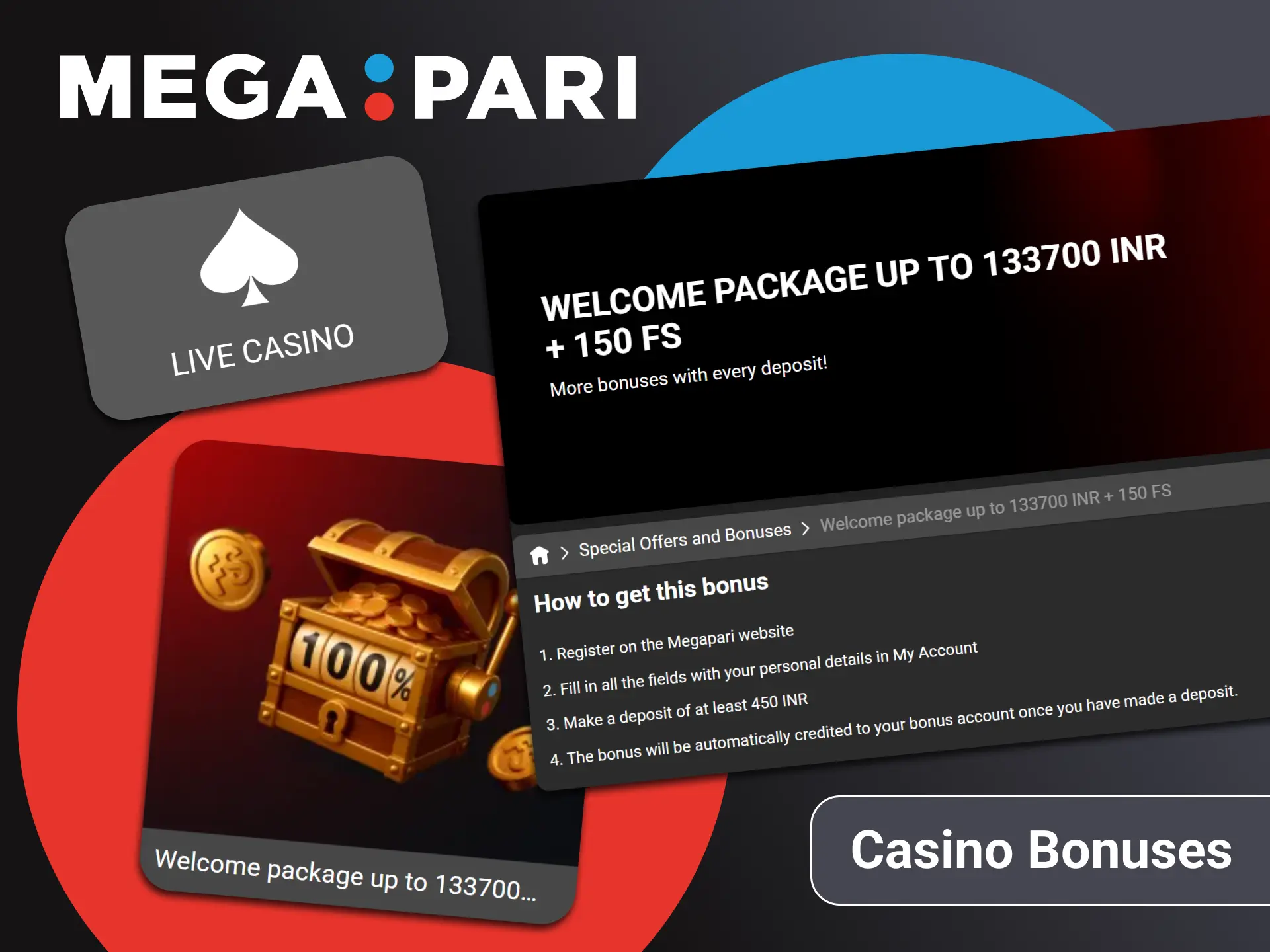 Get casino bonuses from Megapari.
