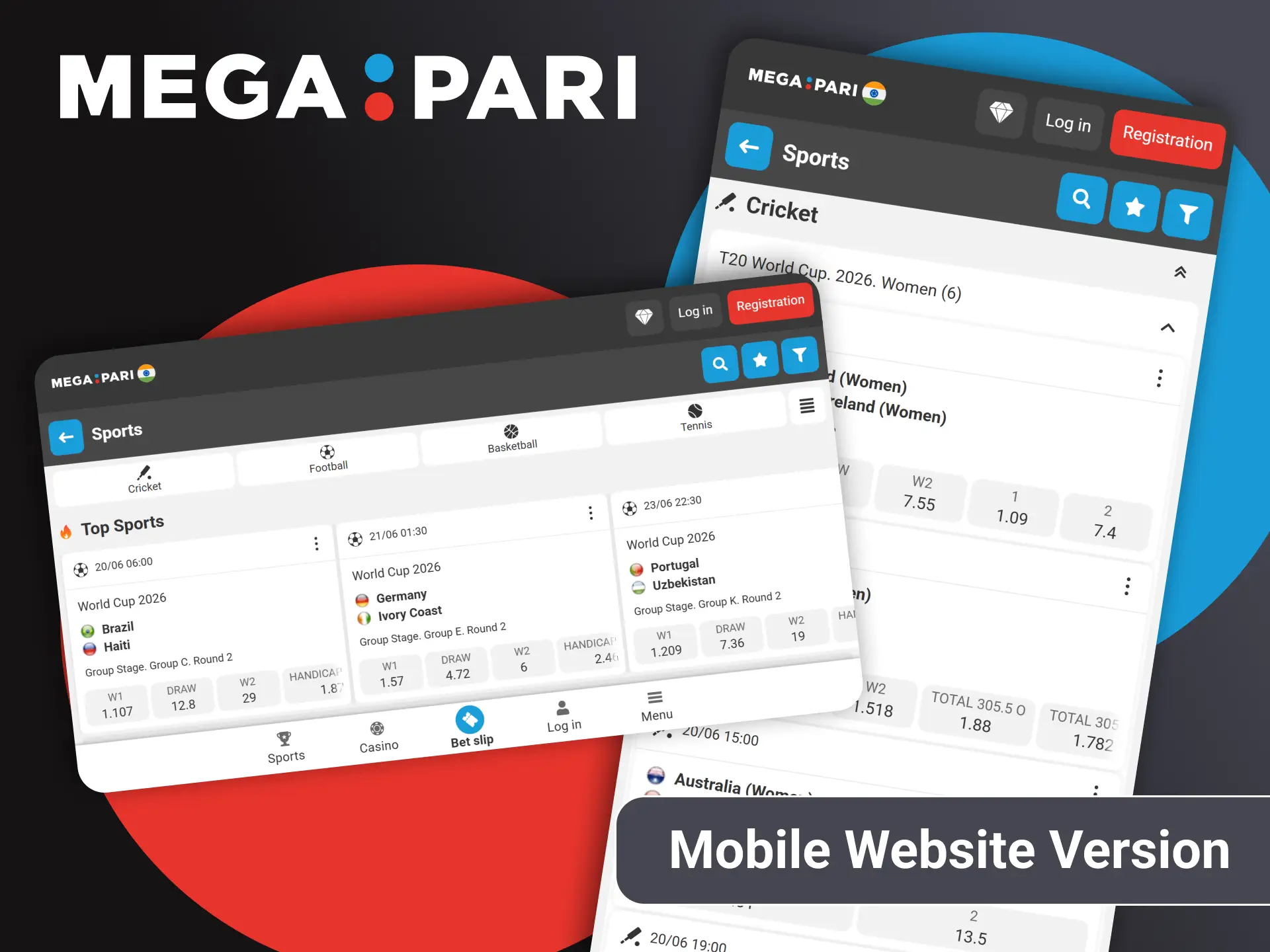 Access the responsive adaptive mobile layout via official Megapari browser.