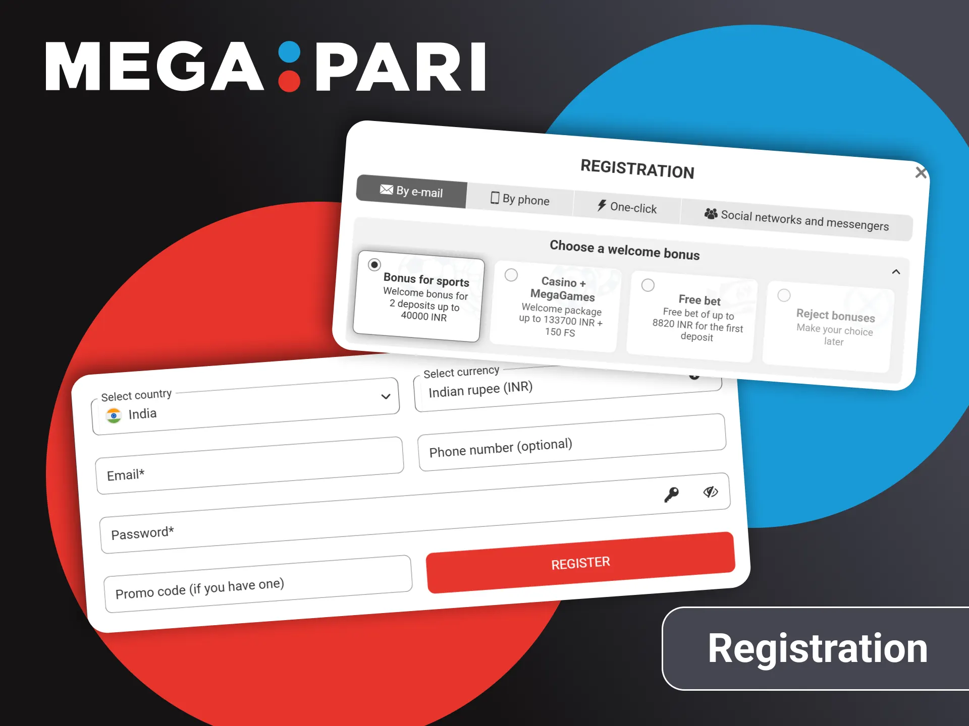 Register your private gambling account on official Megapari India panel.