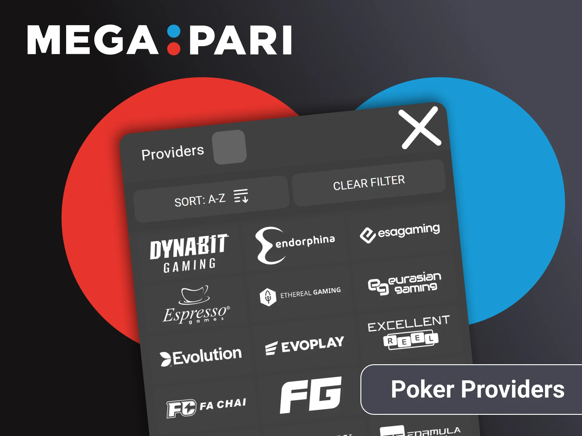 There are many poker game providers on Megapari.