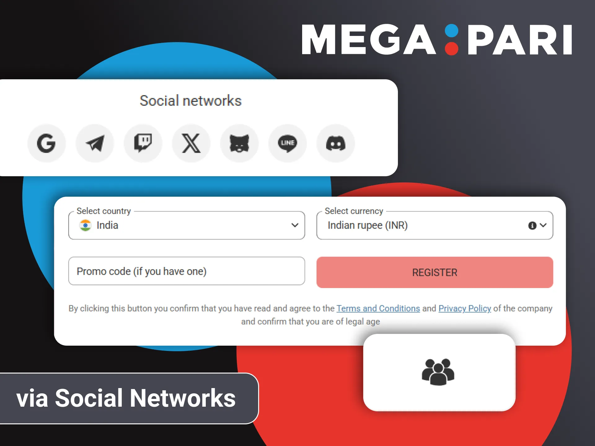 You can use the registration method through your social networks on Megapari.