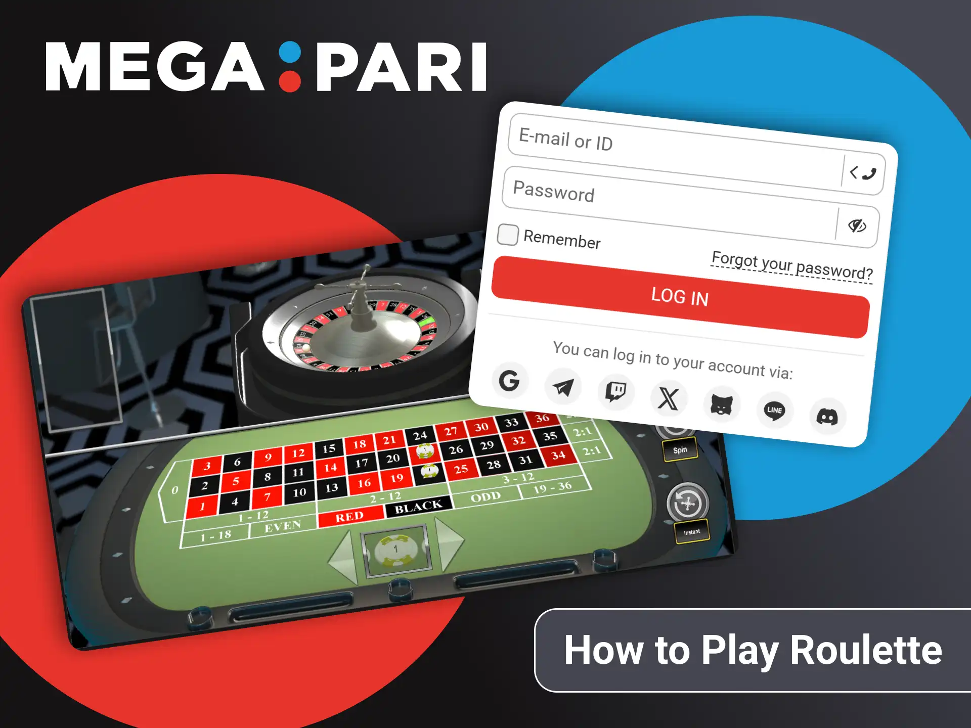 Go to the casino section to start playing roulette.