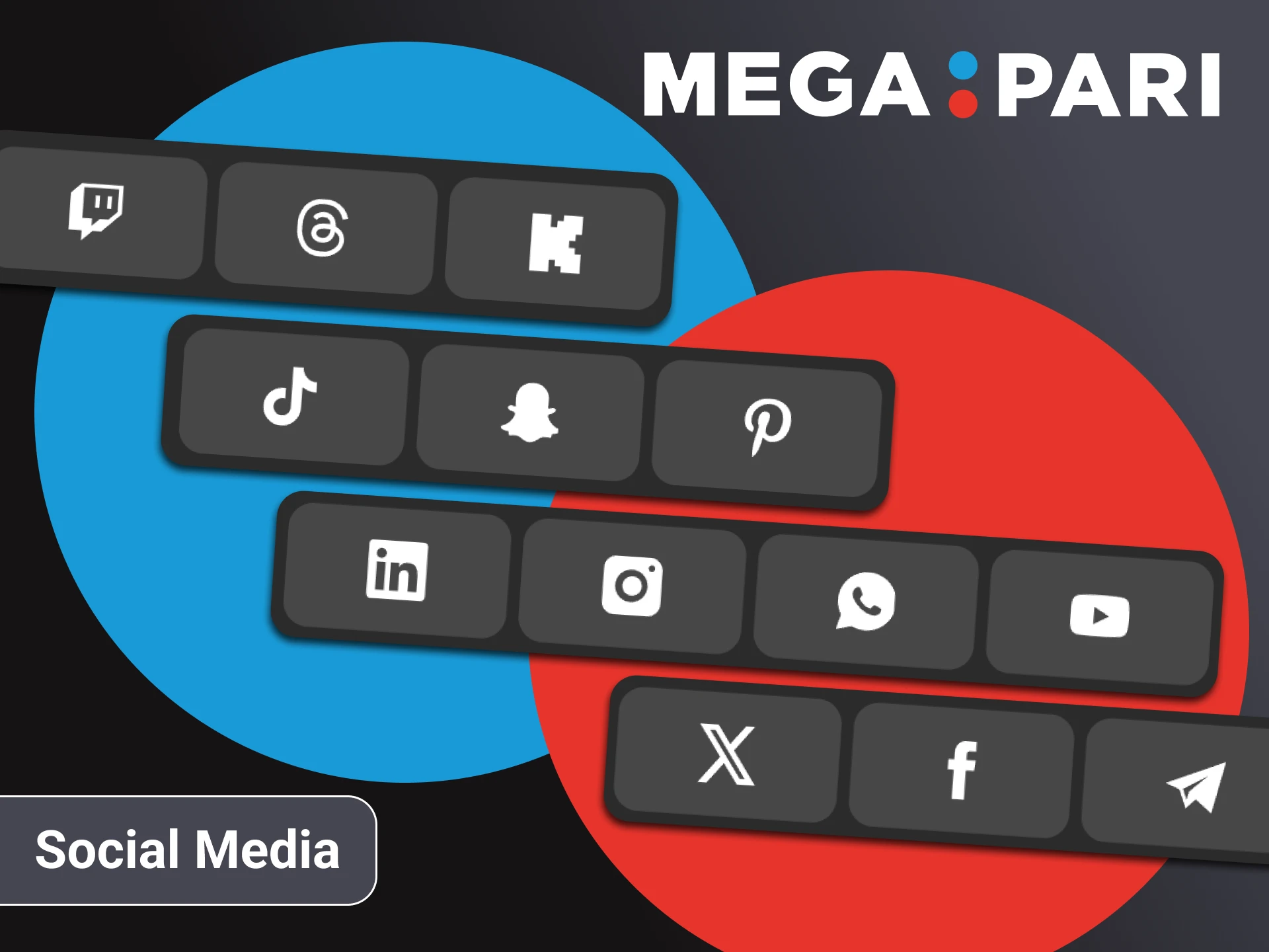 Use social media and messengers to contact Megapari support.