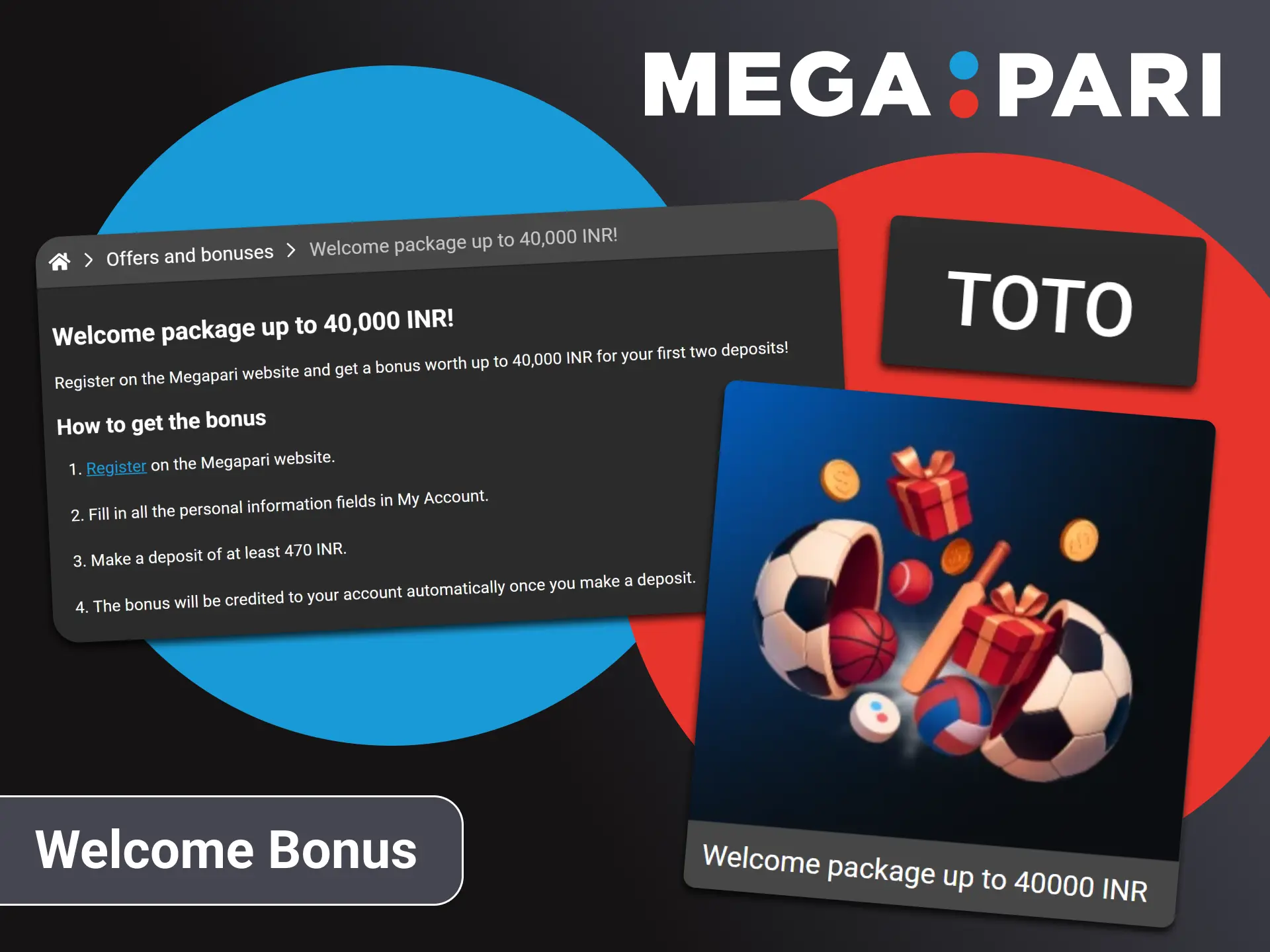 Get a welcome bonus for betting on TOTO from Megapari.