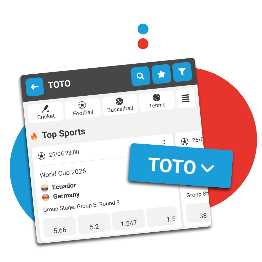 Choose TOTO for betting on events from Megapari.