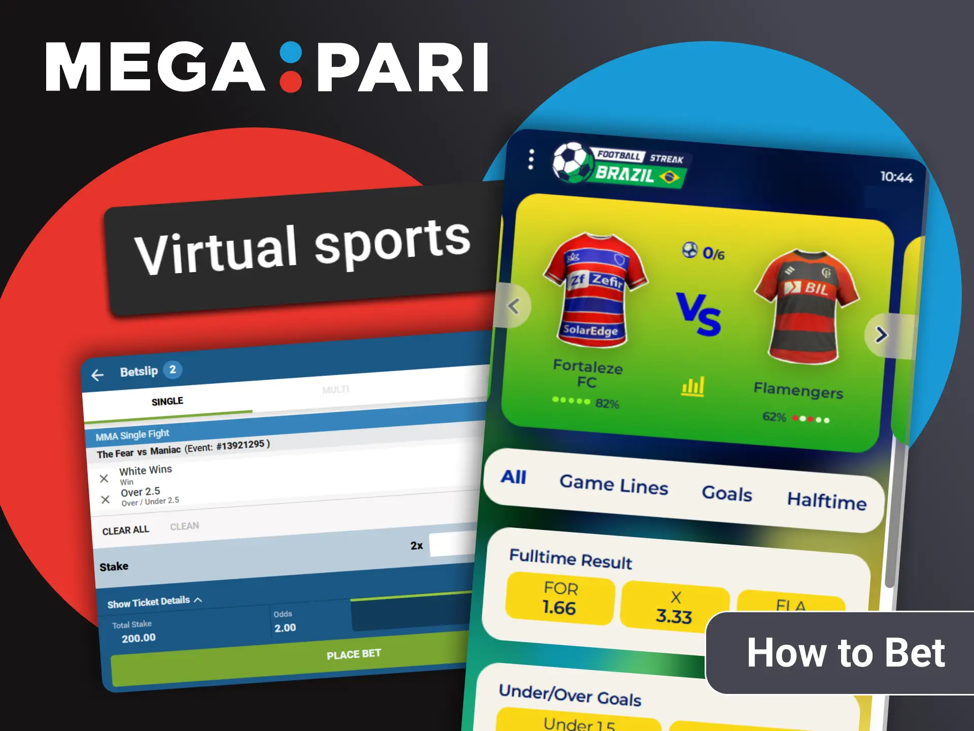 Go to the virtual sports section for betting on Megapari.