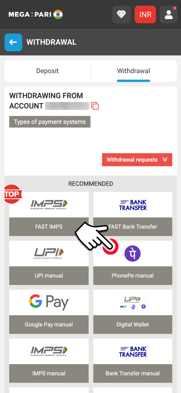 Select your preferred withdrawal method and enjoy flexible payouts.