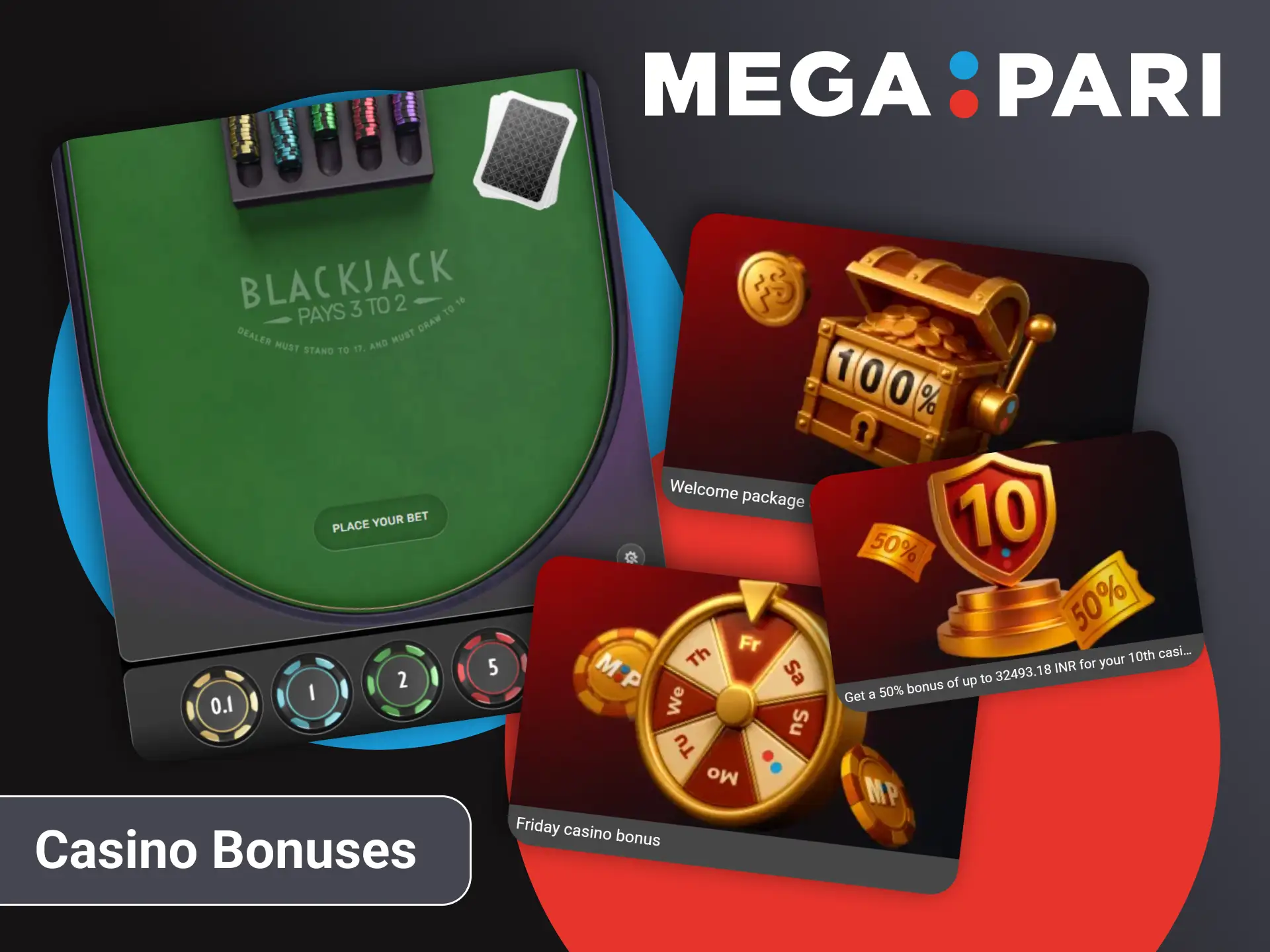 Use bonuses from Megapari to win at blackjack.